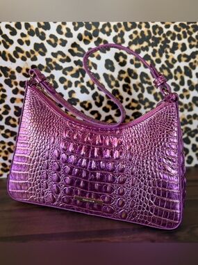 BRAHMIN ESME OPERA PINK PURPLE FOIL METALLIC NWT